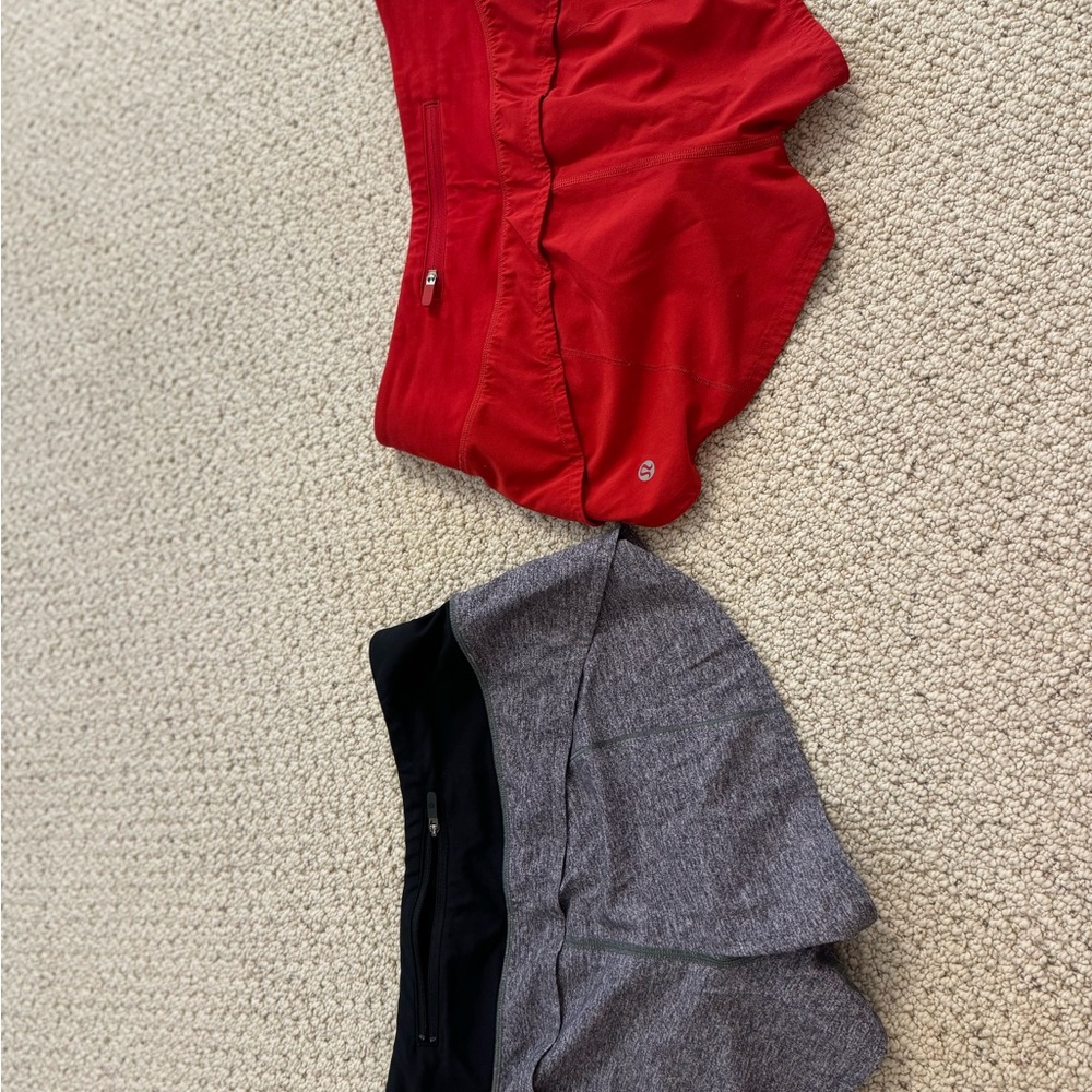 lululemon athletica Red and Gray Athletic Shorts